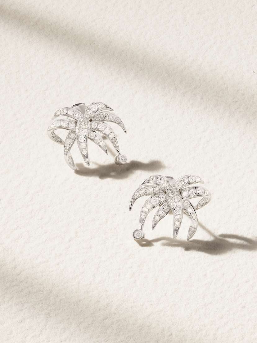 Yvonne Léon Paradise Island 18-karat White Gold Diamond Earrings