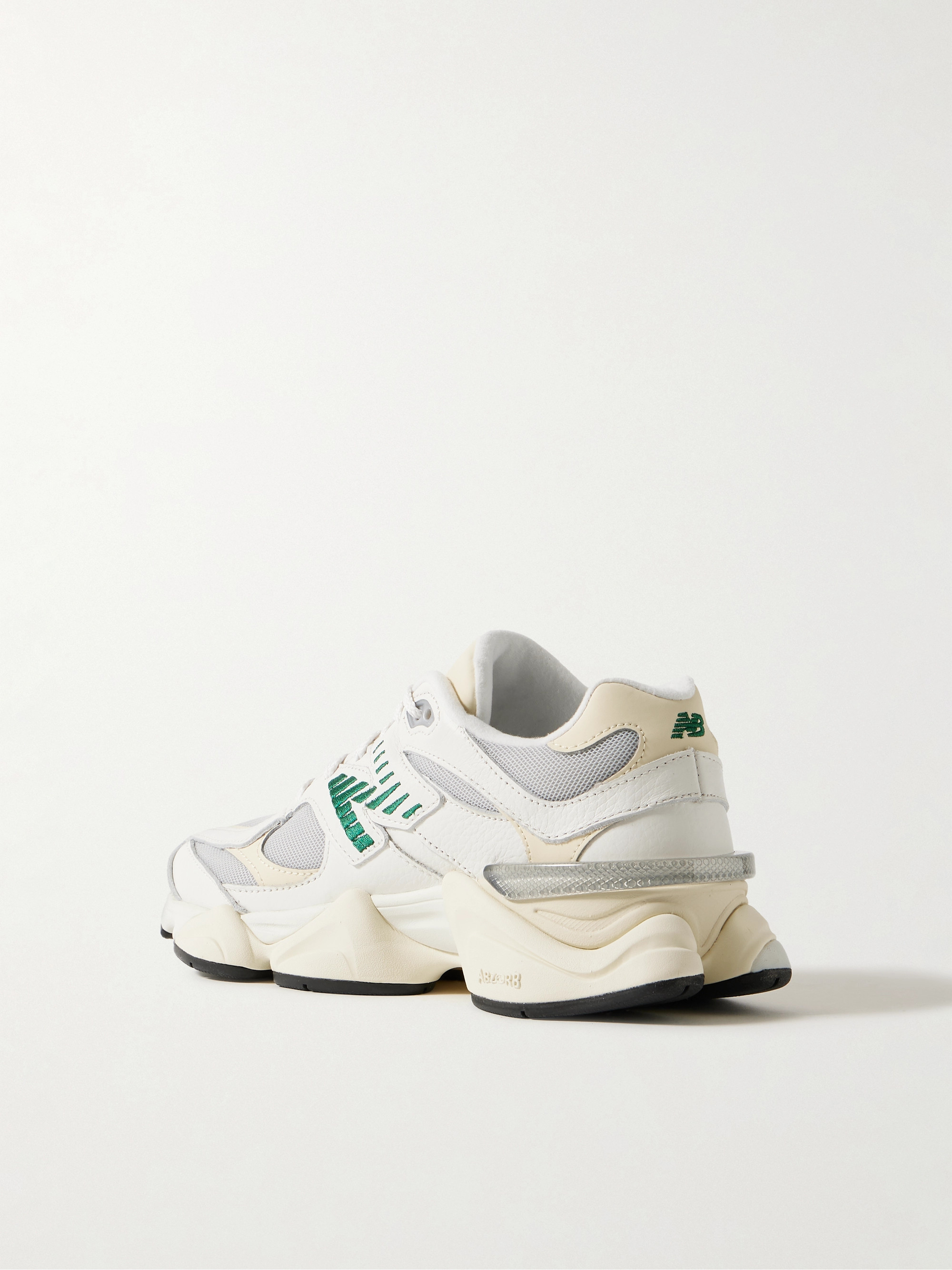 New Balance 9060 rubber-trimmed textured-leather and mesh sneakers thumbnail