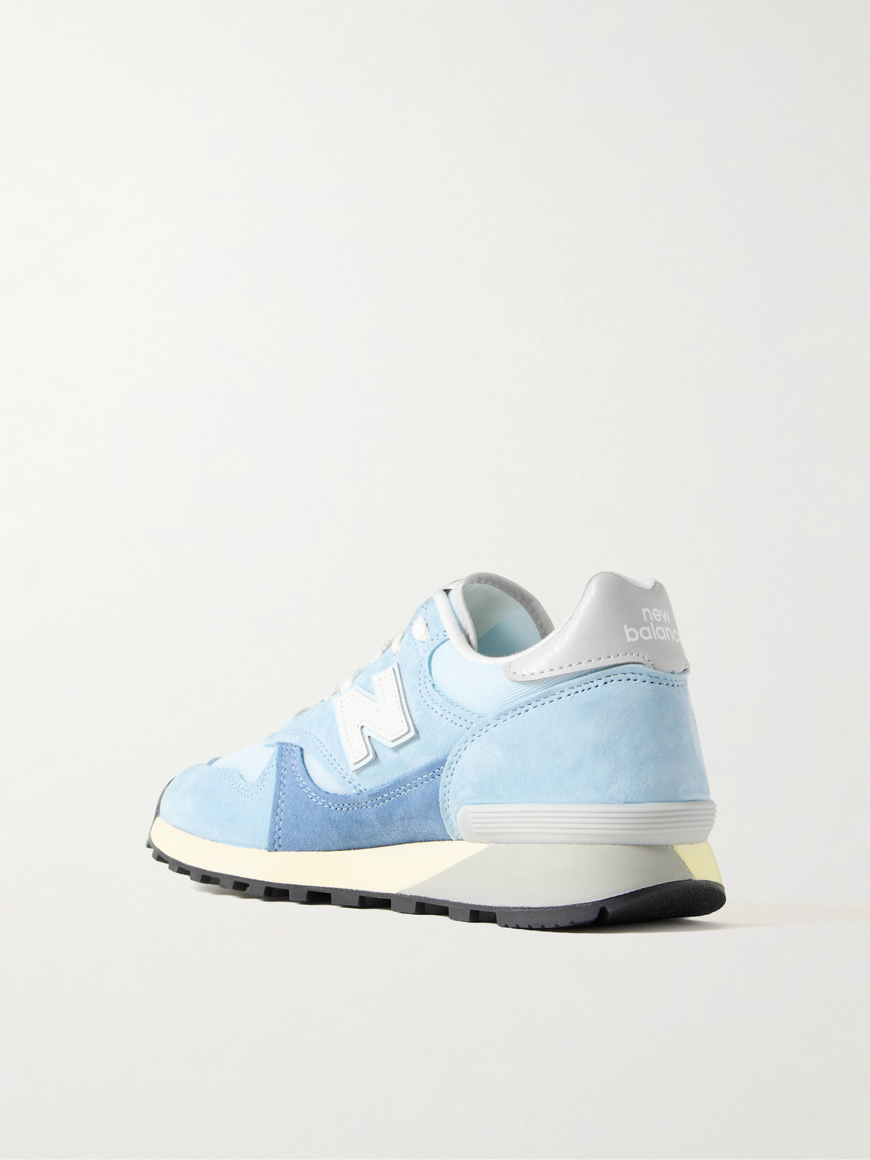 New Balance 574 Leather-trimmed Suede And Mesh Sneakers In Blue