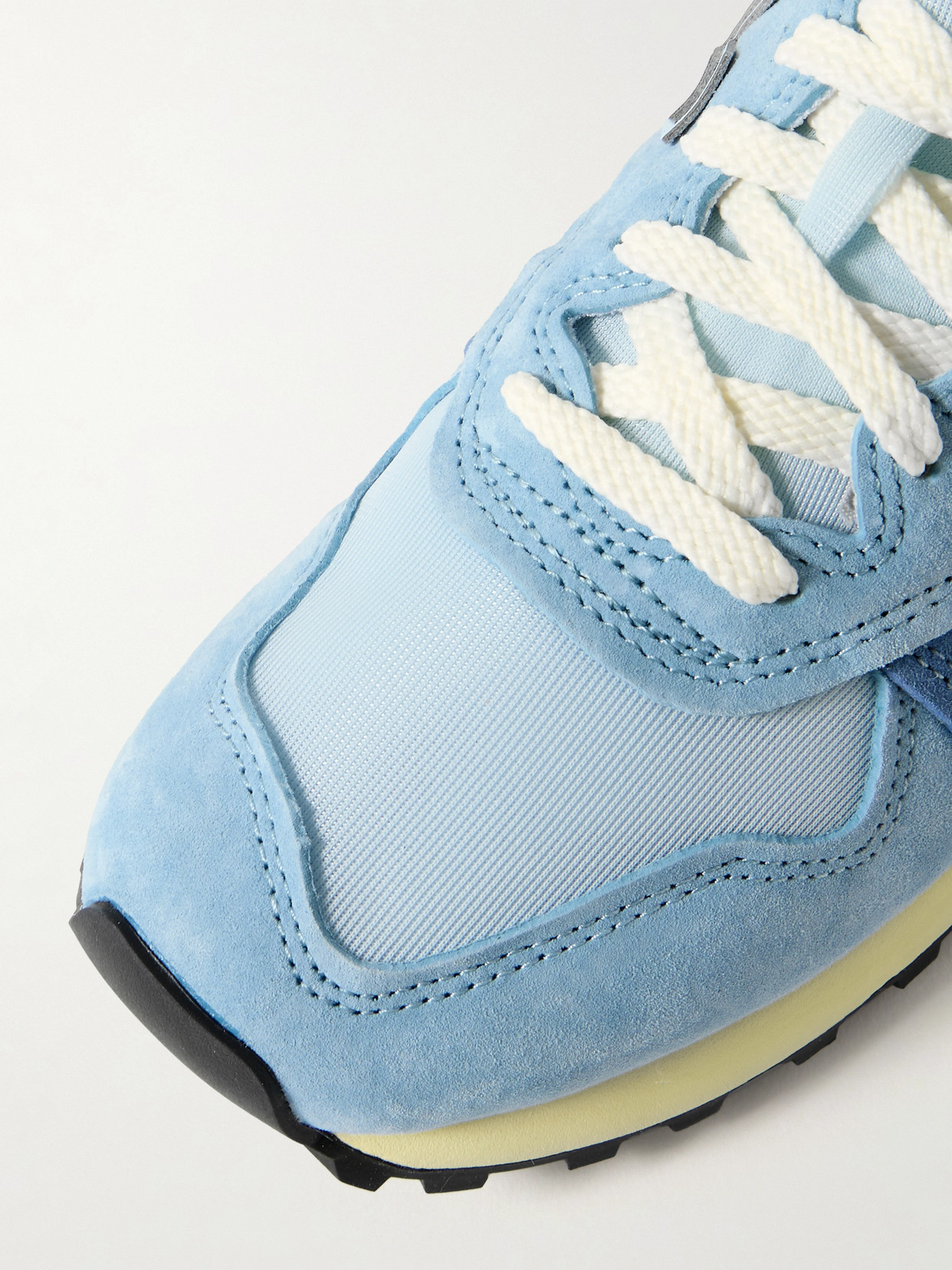New Balance 574 Leather-trimmed Suede And Mesh Sneakers In Blue