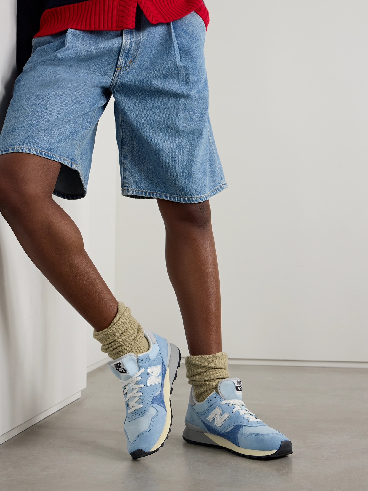 New Balance 574 Leather-trimmed Suede And Mesh Sneakers In Blue