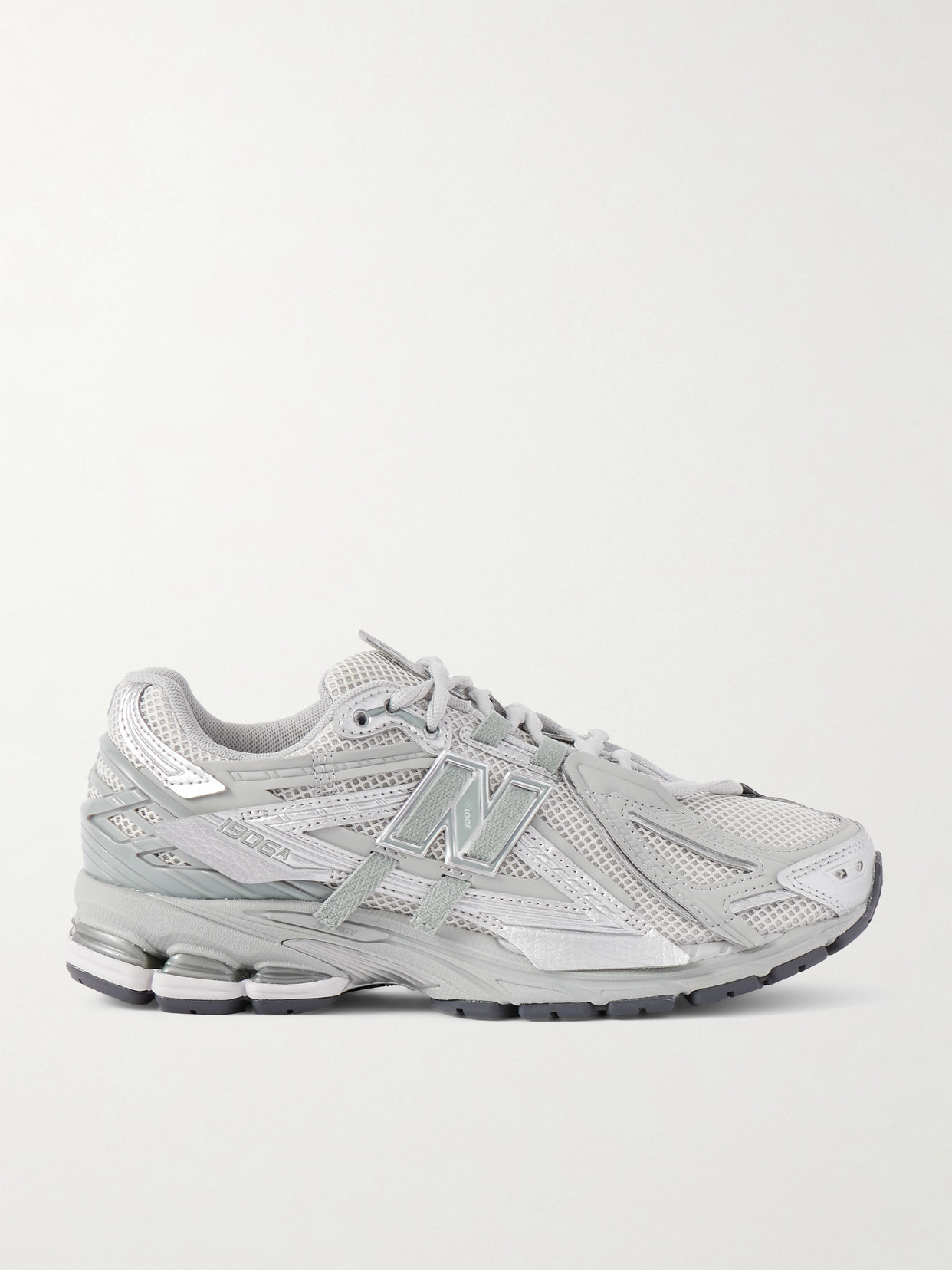 New Balance - 1906 Leather-trimmed Mesh Sneakers - Silver