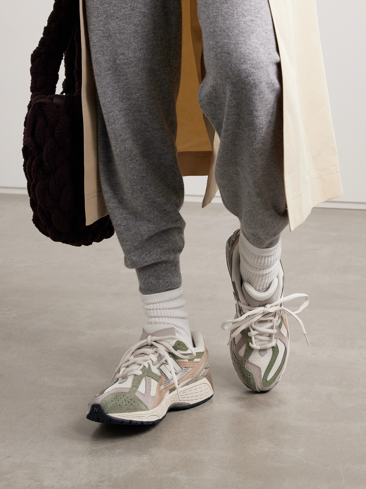 New Balance 1906 Rubber, Leather And Shell-trimmed Mesh Sneakers In Neutrals