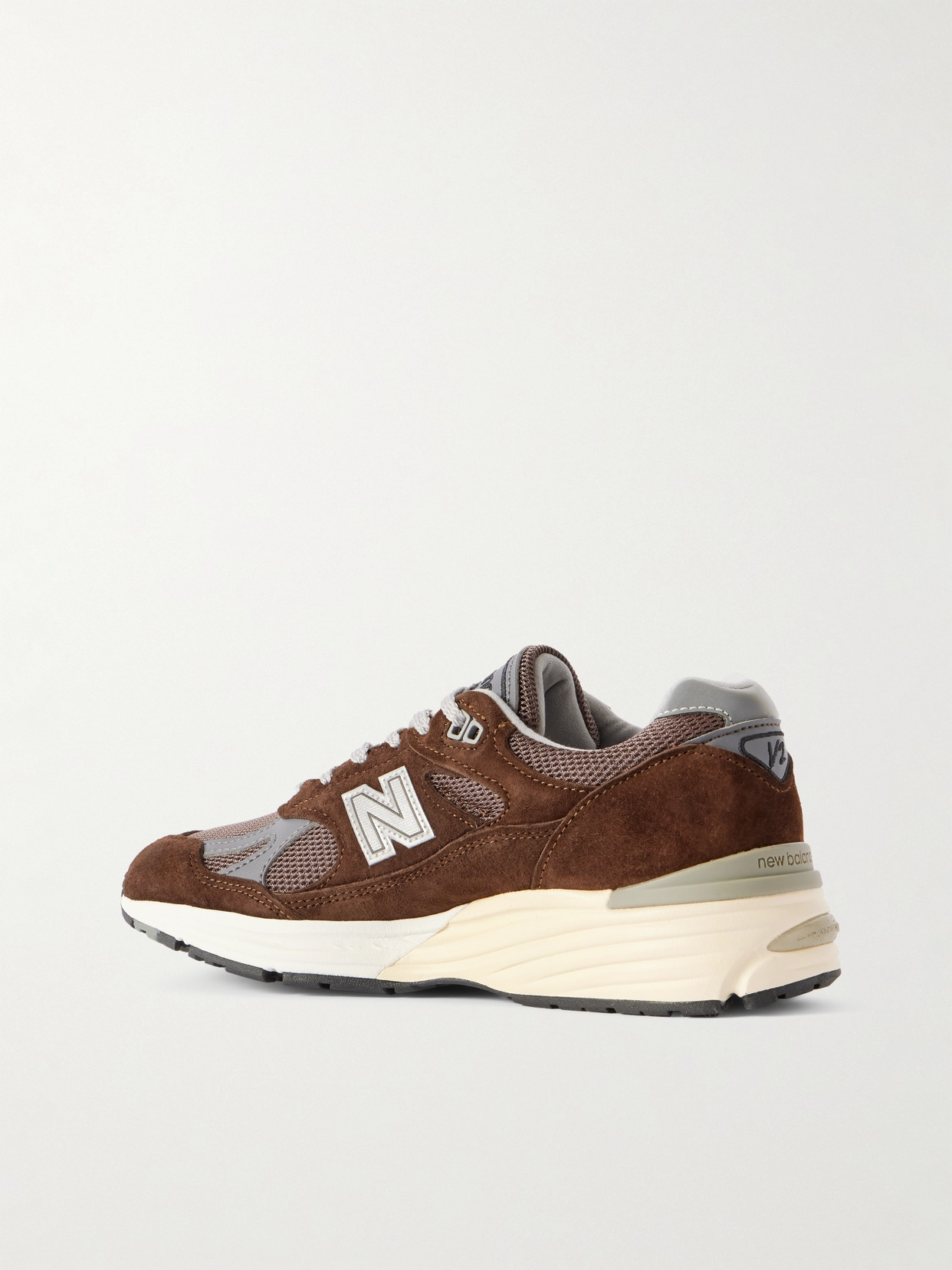 New Balance 991 Suede, Faux Leather And Mesh Sneakers In Brown
