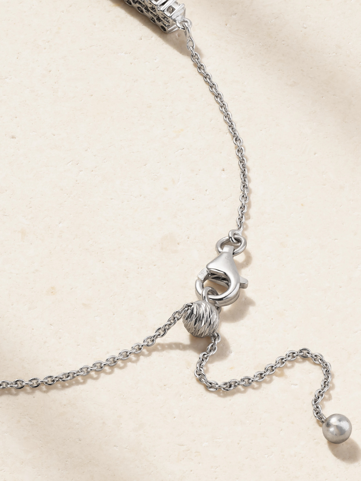 Kamyen 18-karat White Gold, Diamond And Enamel Necklace In Silver