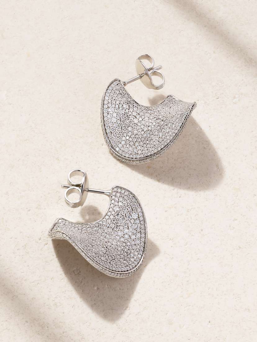 Kamyen 18-karat White Gold, Diamond And Sapphire Earrings