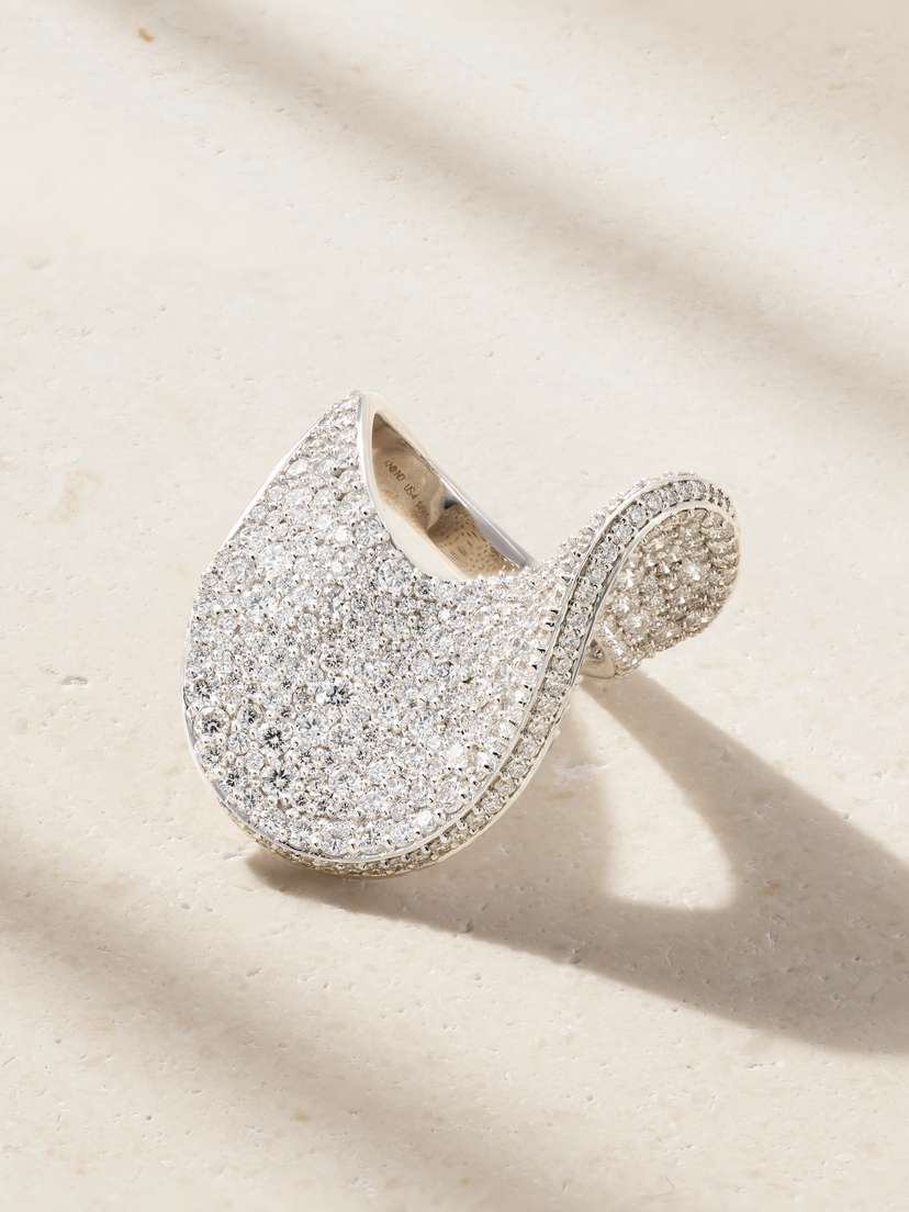 Kamyen Wave 18-karat White Gold Diamond Ring