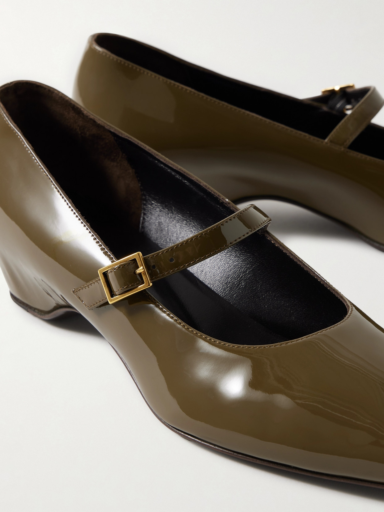 Khaite Sybil Mary Jane Flat In Green