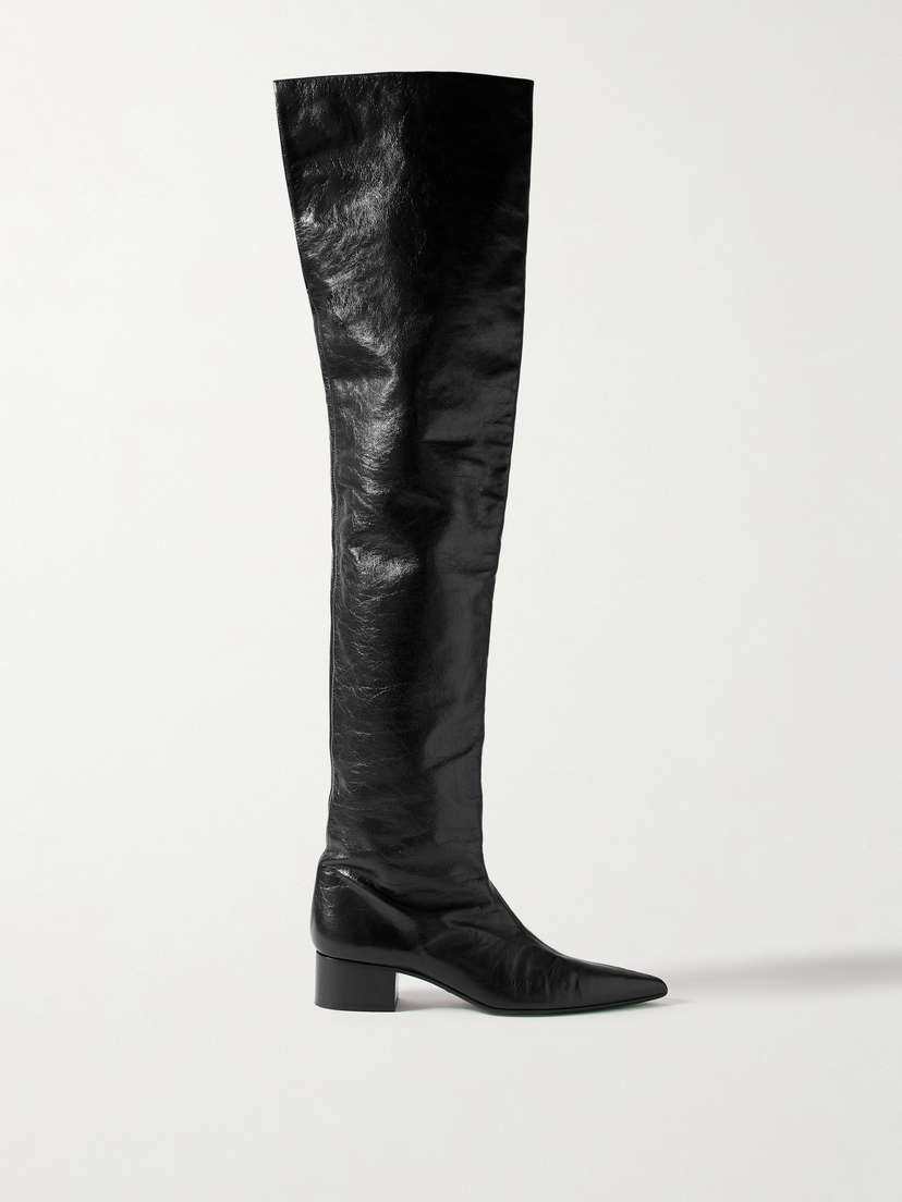 Khaite Andee Crinkled-leather Over-the-knee Boots