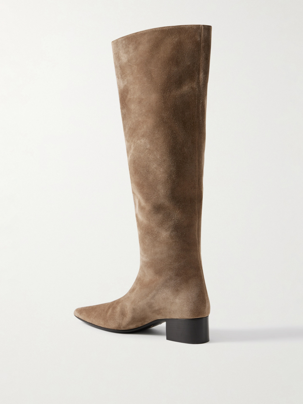 Khaite Andee Suede Knee Boots In Brown