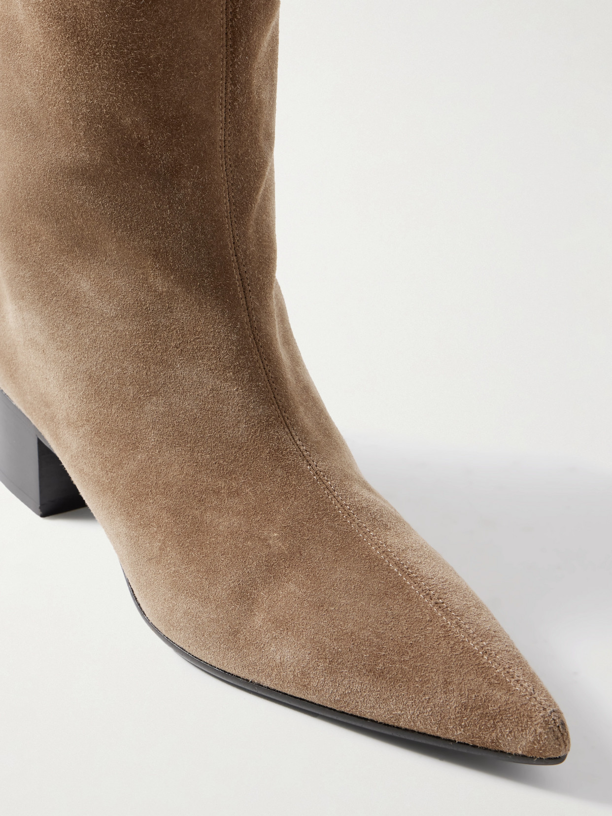 Khaite Andee Suede Knee Boots In Brown