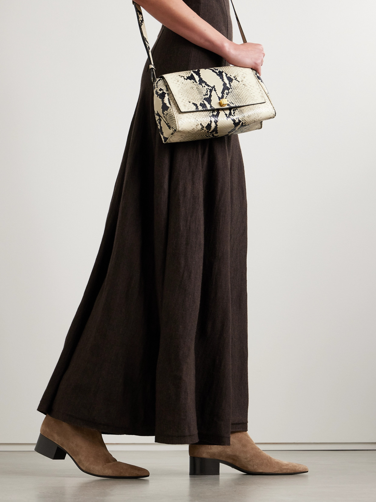 Khaite Andee Suede Knee Boots In Brown