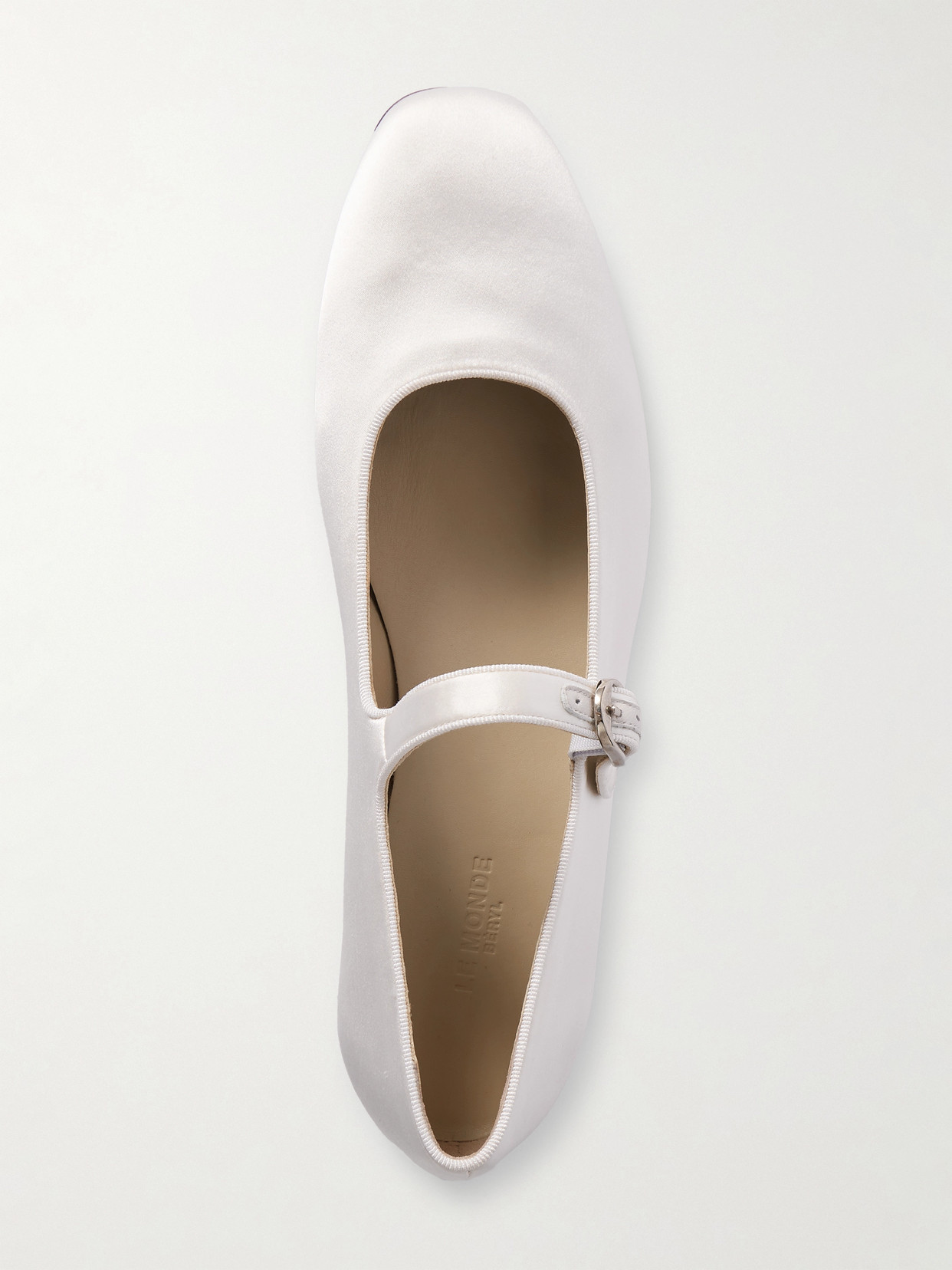 LE MONDE BERYL SATIN MARY JANE BALLET FLATS 
