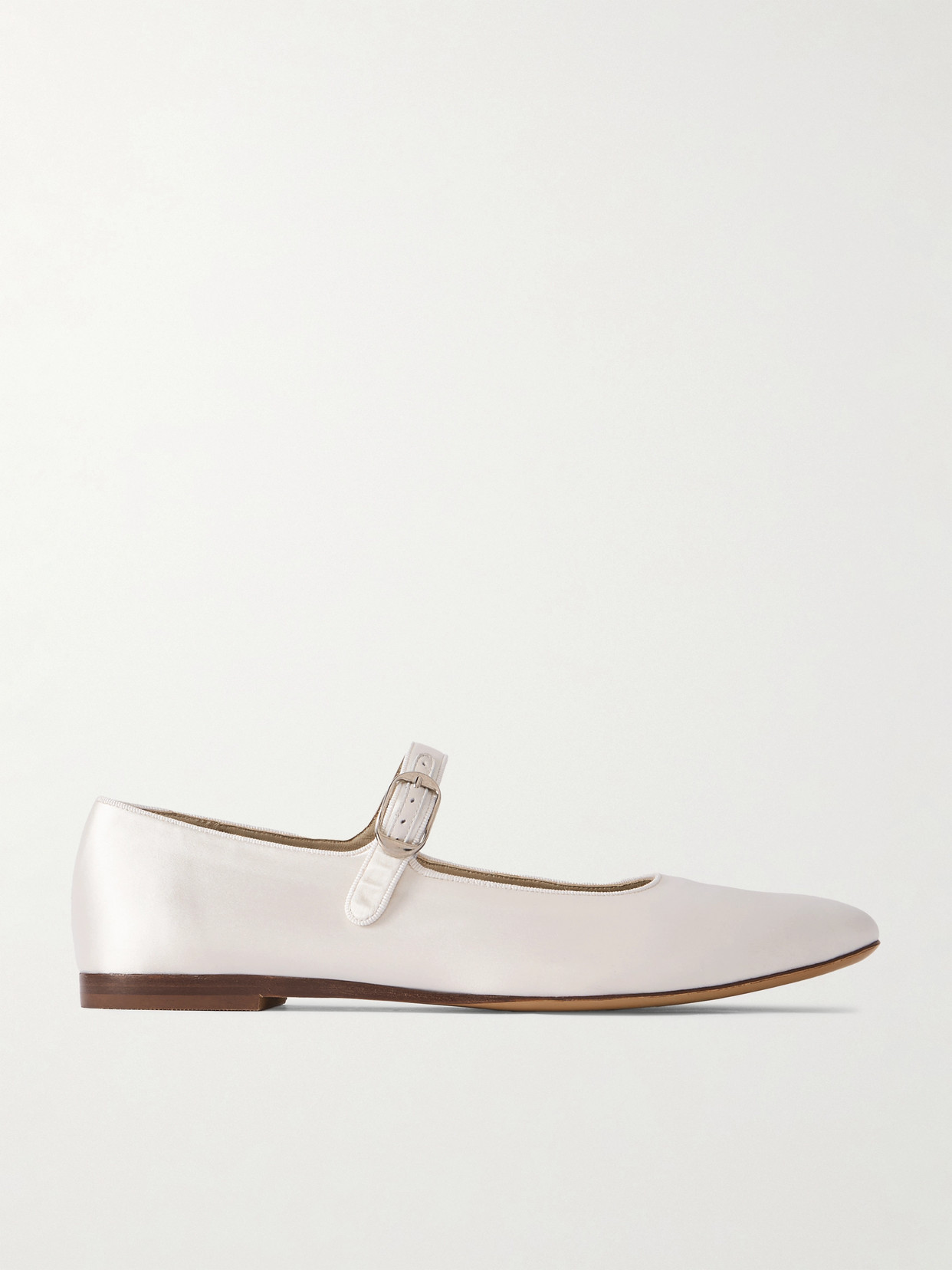 Le Monde Beryl Satin Mary Jane Ballet Flats In Ivory