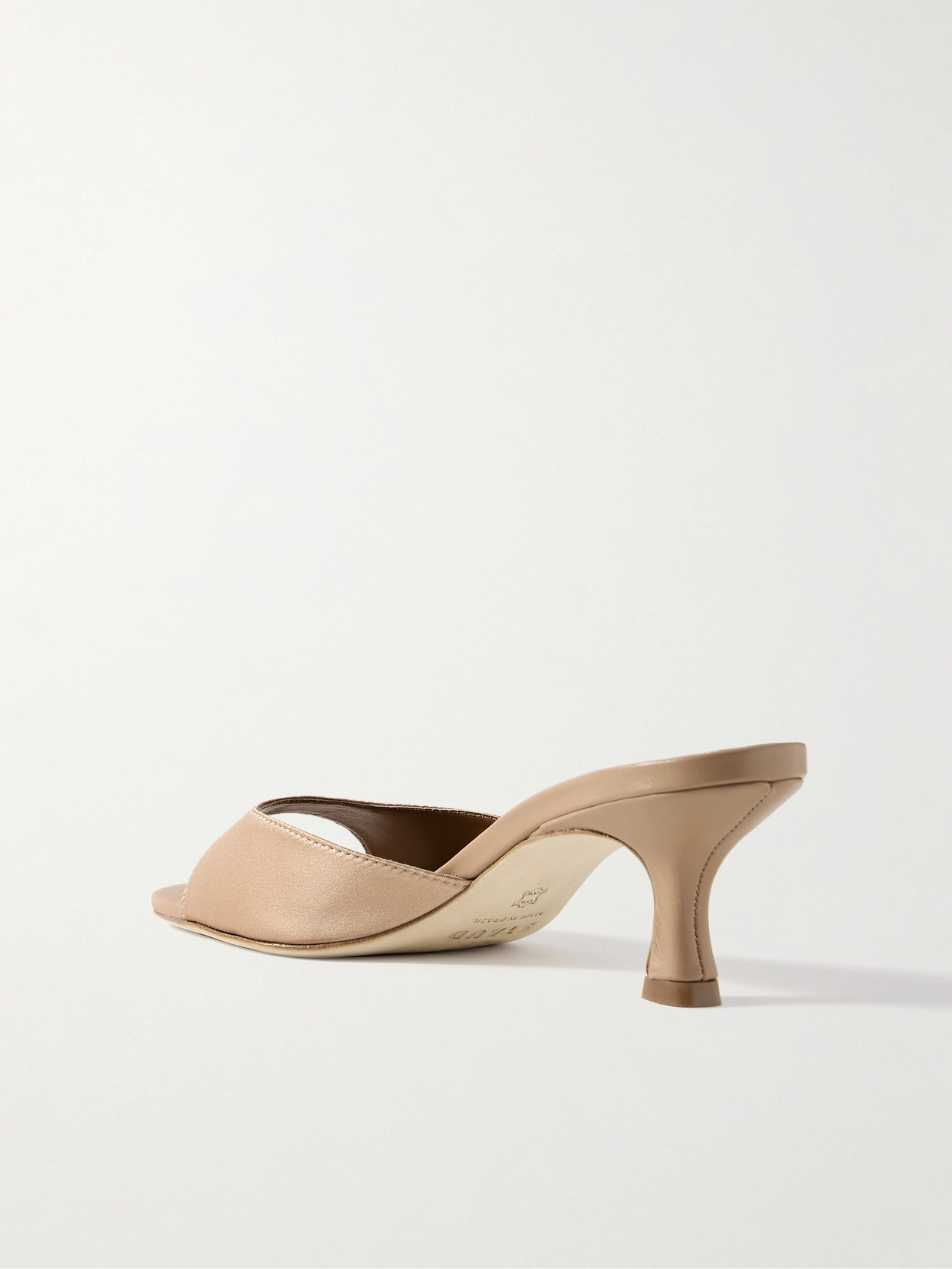 Staud Brigitte Satin Mules In Gold