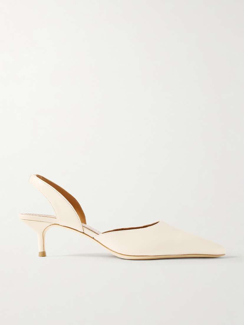 Staud Sebastian Leather Slingback Pumps