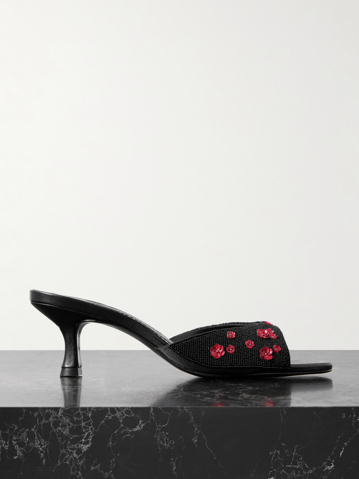 Staud Brigitte Sequined Mules In Black