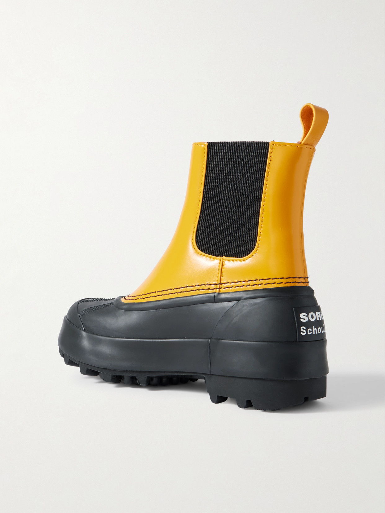 Shop Proenza Schouler + Sorel Caribou Leather And Rubber Platform Chelsea Boots In Yellow