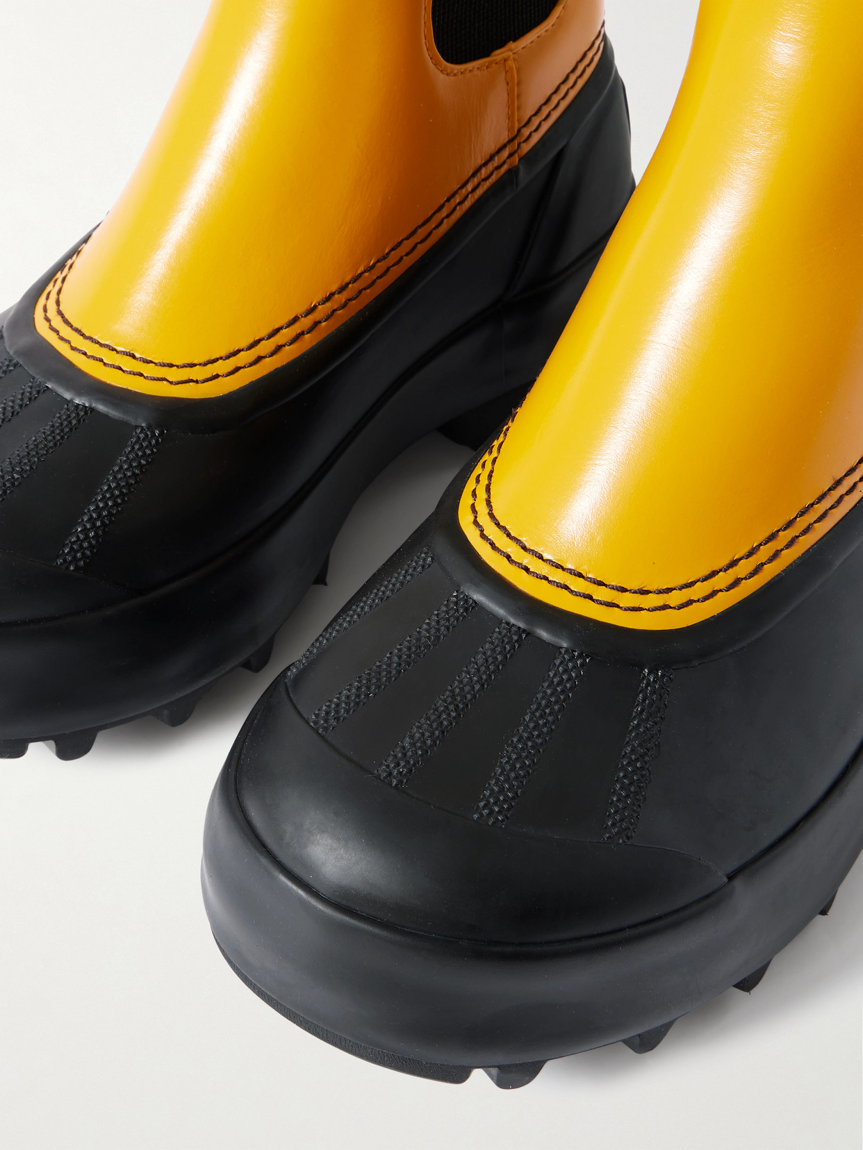 Shop Proenza Schouler + Sorel Caribou Leather And Rubber Platform Chelsea Boots In Yellow