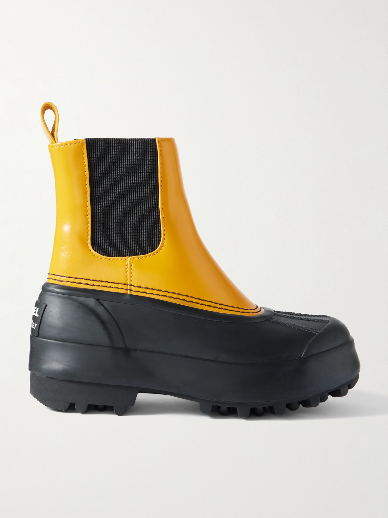 Proenza Schouler + Sorel Caribou Leather And Rubber Platform Chelsea Boots In Yellow