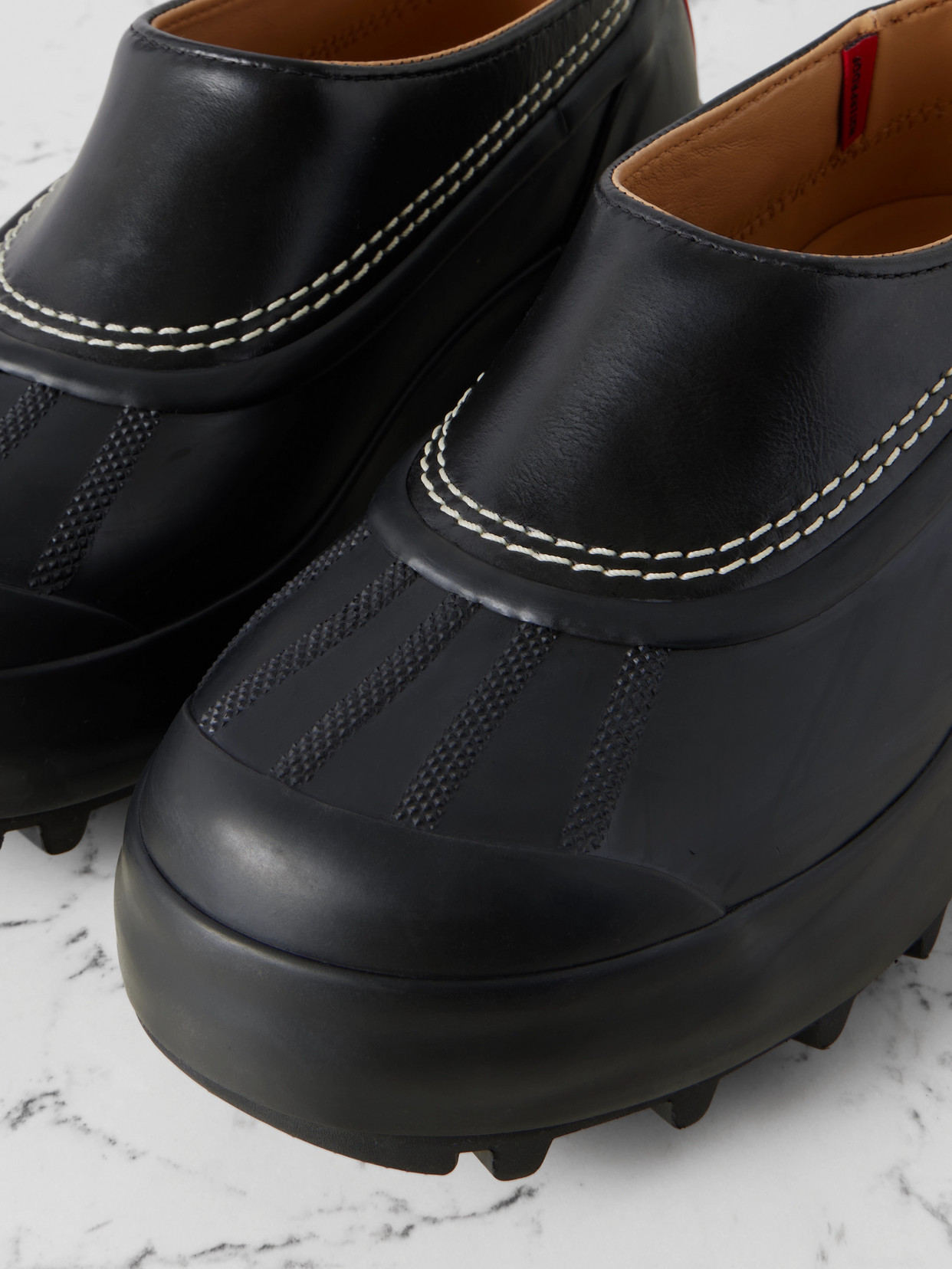 Shop Proenza Schouler + Sorel Caribou Rubber And Leather Platform Mules In Black