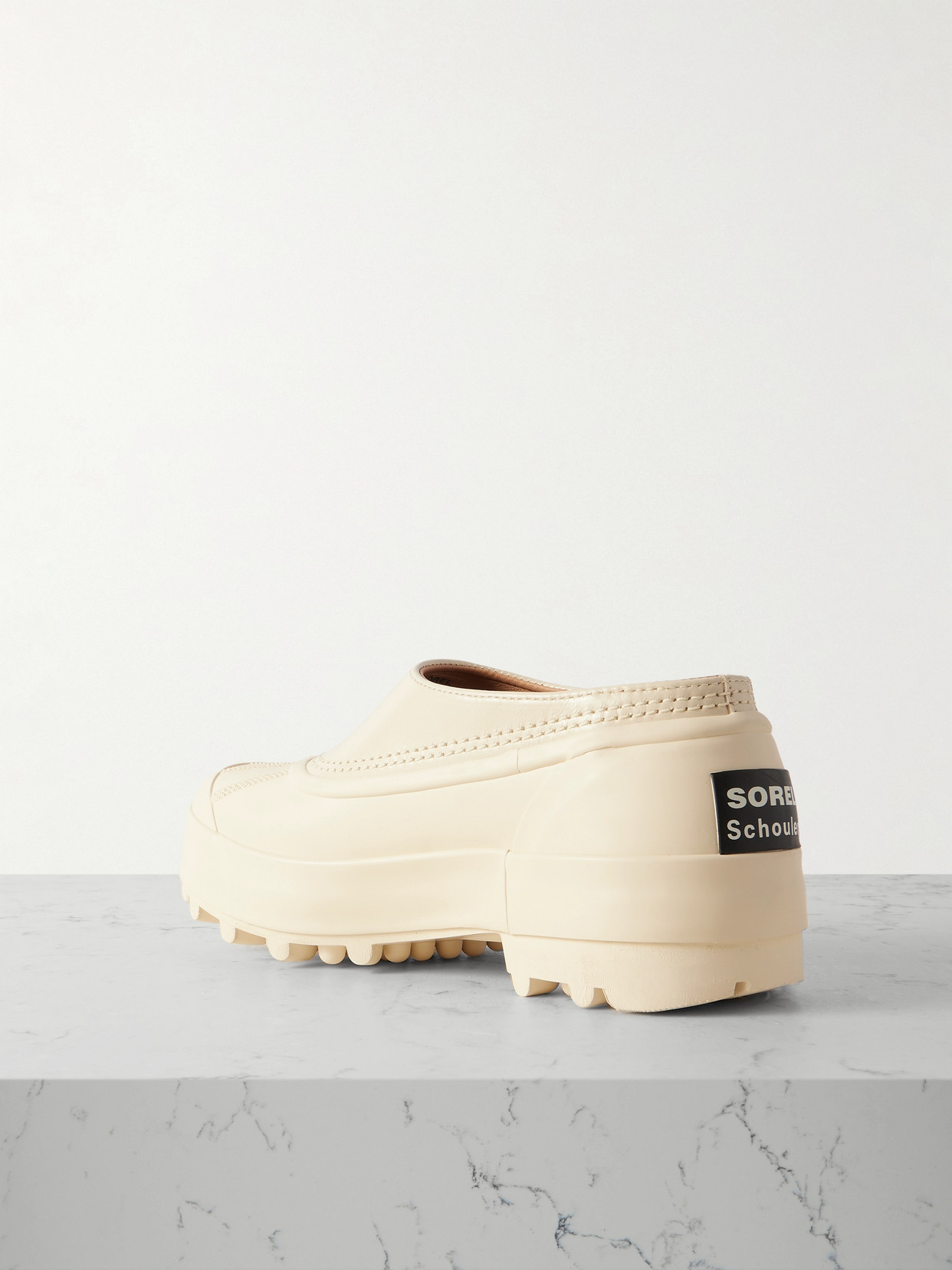 PROENZA SCHOULER + SOREL CARIBOU RUBBER AND LEATHER PLATFORM MULES