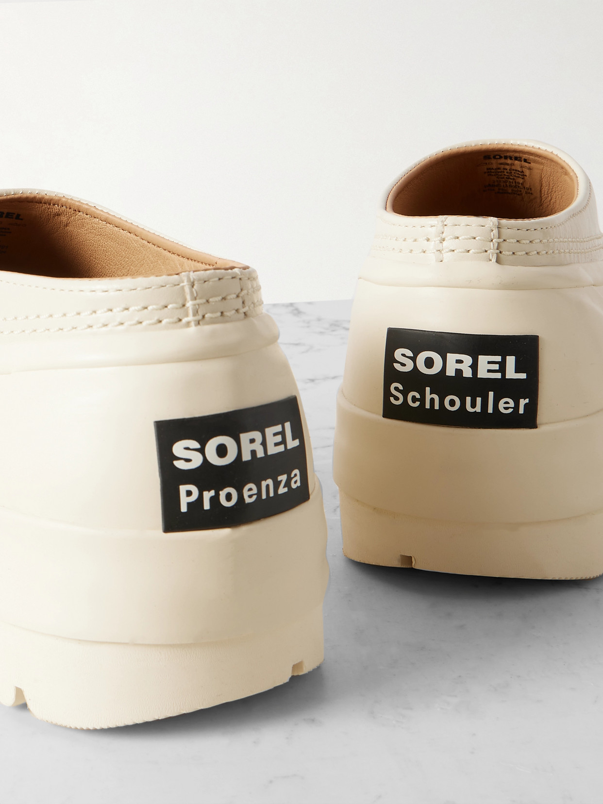 PROENZA SCHOULER + SOREL CARIBOU RUBBER AND LEATHER PLATFORM MULES
