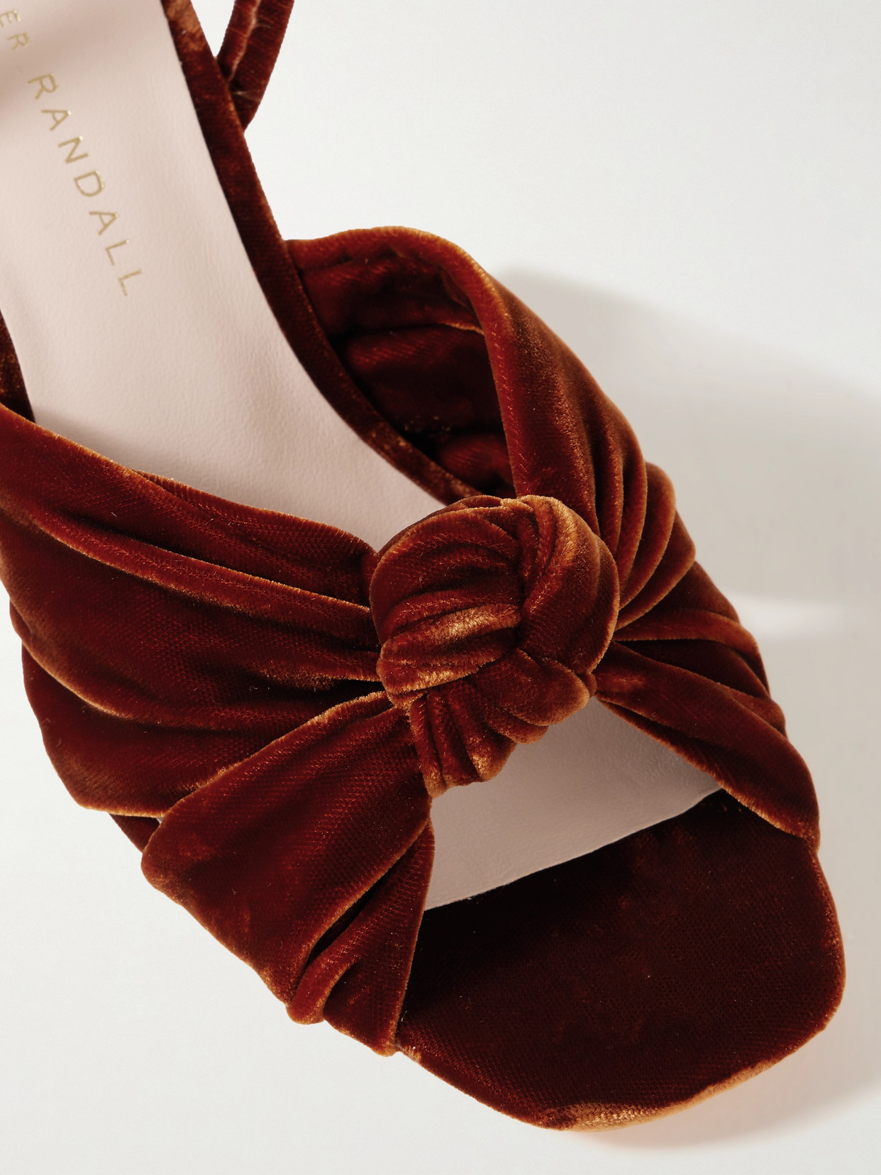 LOEFFLER RANDALL FIAMMA KNOTTED VELVET SANDALS