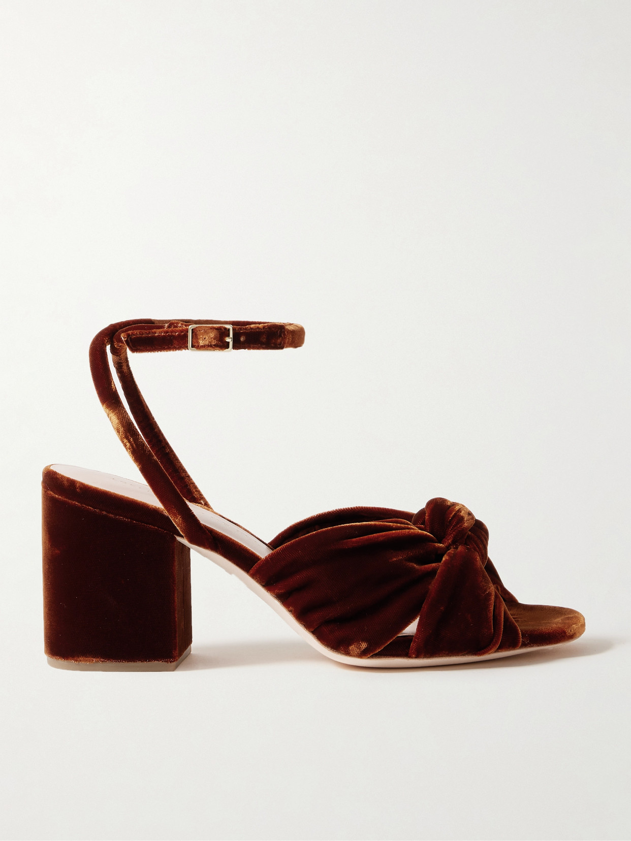 LOEFFLER RANDALL FIAMMA KNOTTED VELVET SANDALS