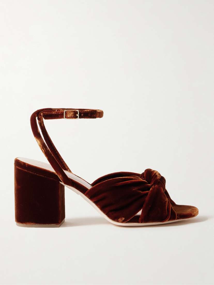 Loeffler Randall Fiamma Knotted Velvet Sandals