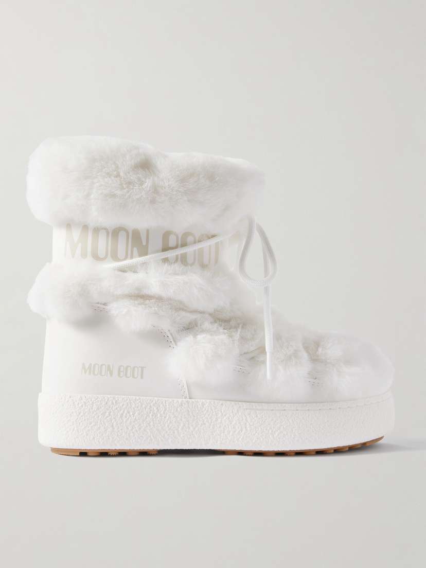 Moon Boot Ltrack Monaco Faux Fur-trimmed Shell And Faux Leather Snow Boots