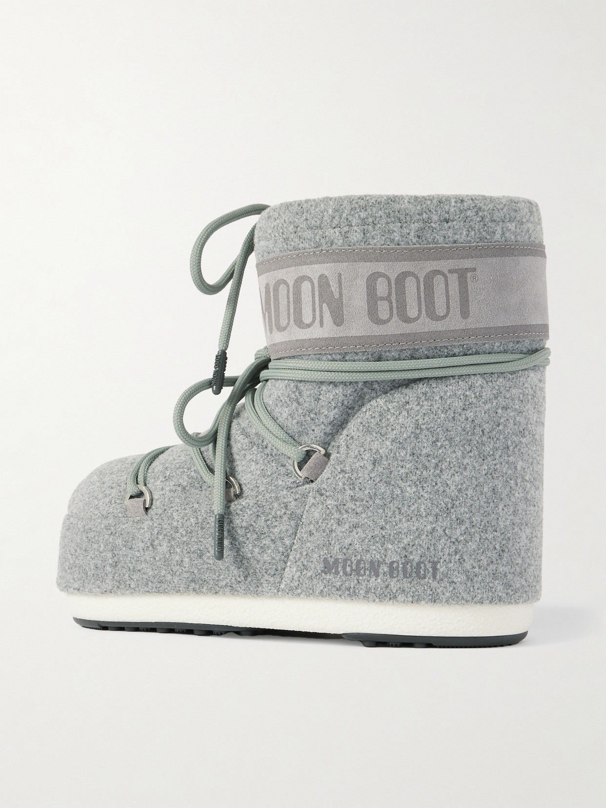 Moon Boot Icon Low Boots Flat Sole Glitter In Gray
