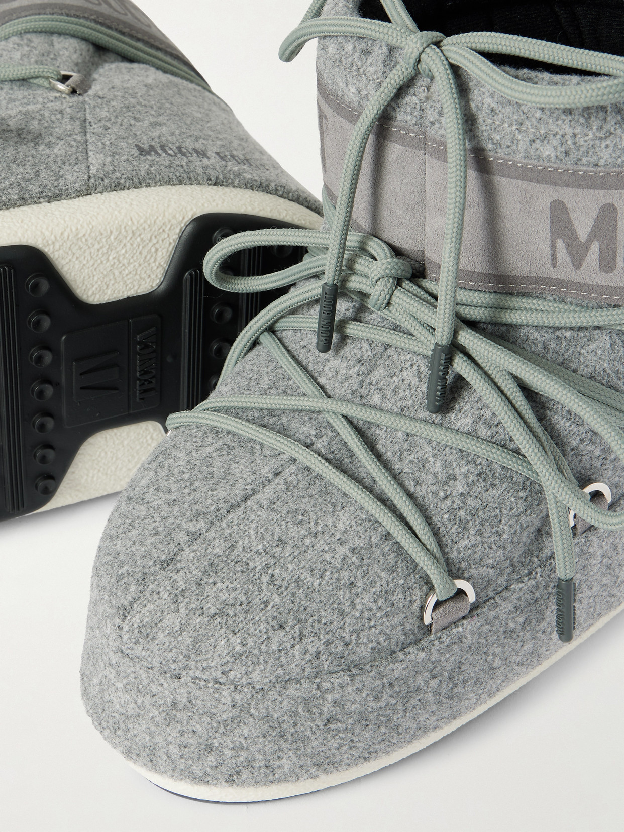 Moon Boot Icon Low Boots Flat Sole Glitter In Gray