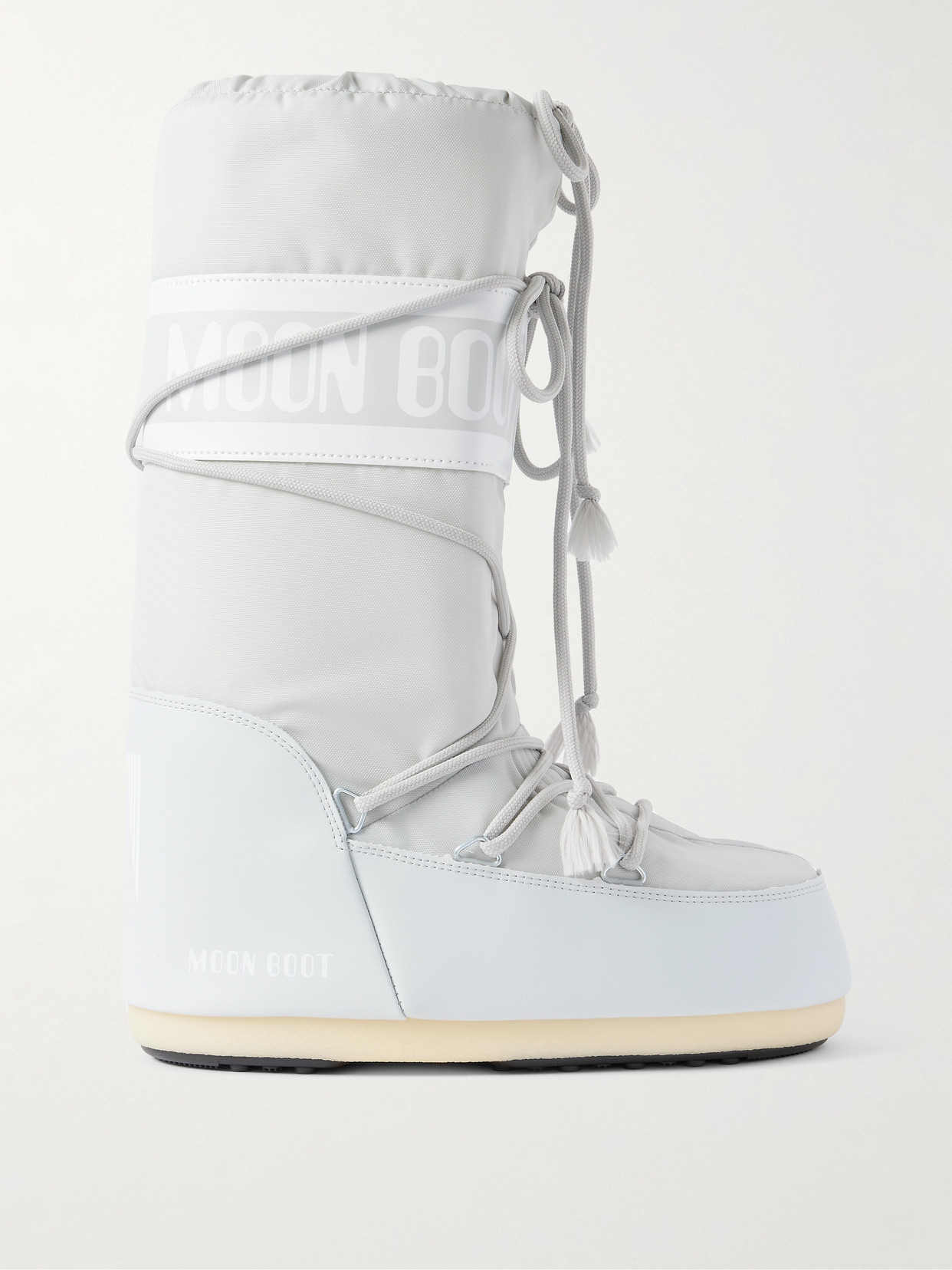 Moon Boot Icon Shell And Faux Leather Snow Boots In Gray