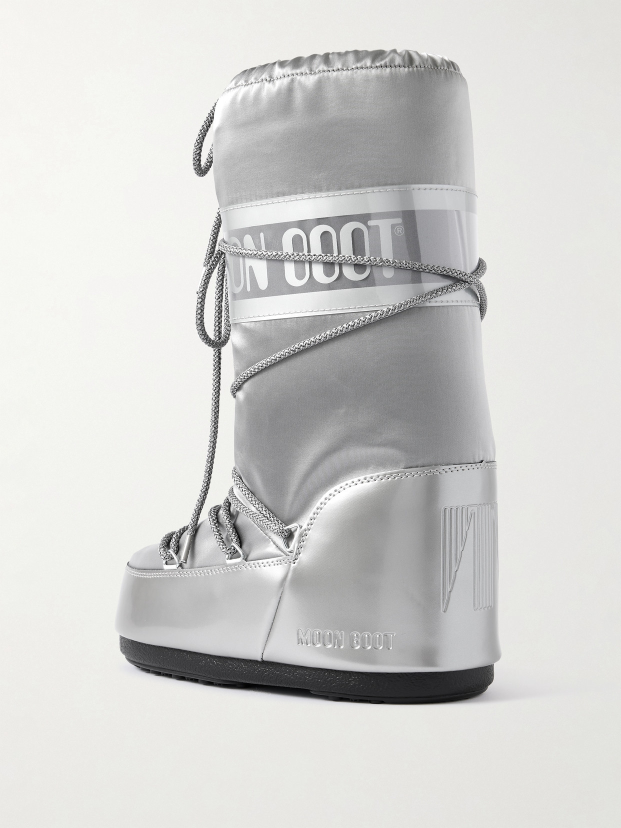 Moon Boot Mb Icon Glance Woman Boot Light Grey Size 8-9.5 Polyamide, Polyester, Pvc - Polyvinyl Chlo In Metallic