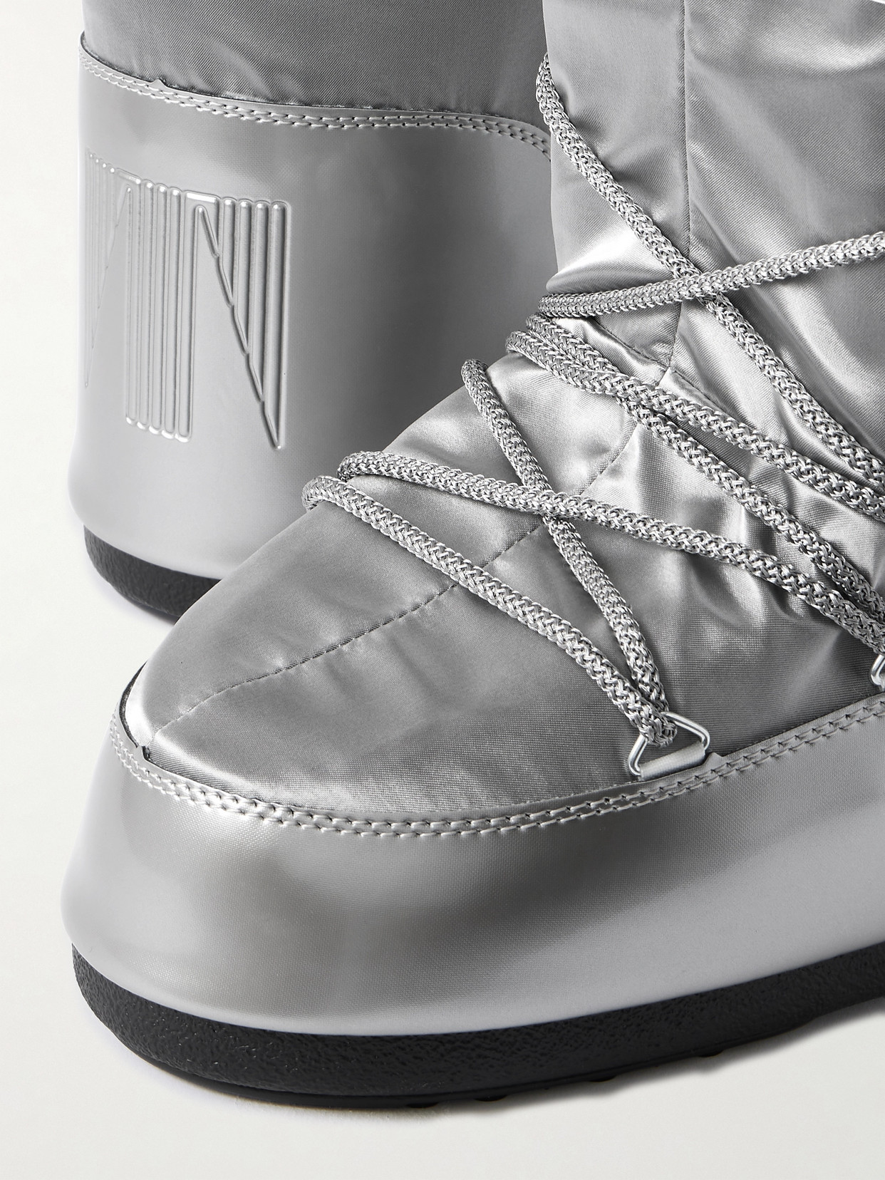 Moon Boot Mb Icon Glance Woman Boot Light Grey Size 8-9.5 Polyamide, Polyester, Pvc - Polyvinyl Chlo In Metallic
