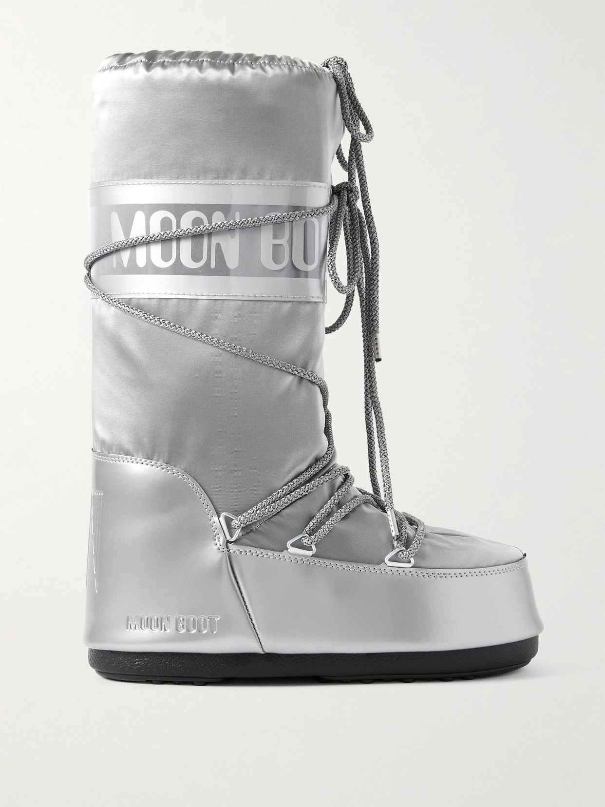 Moon Boot Icon Glance Metallic Shell And Pvc Snow Boots In Silver