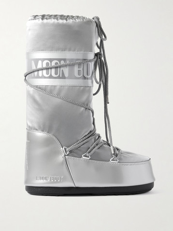 MOON BOOT Icon Glance metallic shell and PVC snow boots