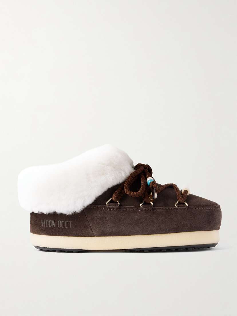 Moon Boot Evx Beaded Shearling Mules