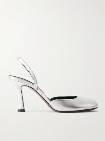 NEOUS Baten metallic leather slingback pumps