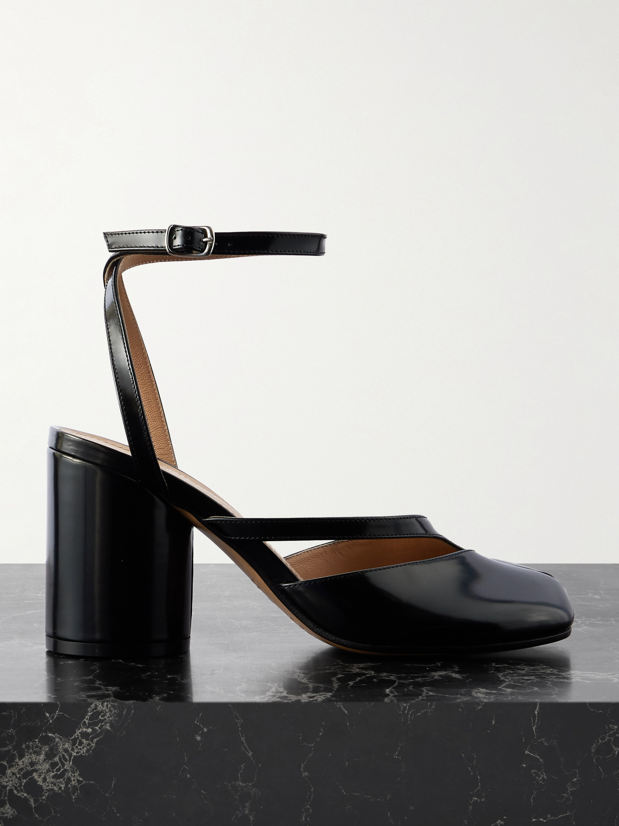 Maison Margiela Tabi split-toe glossed leather pumps
