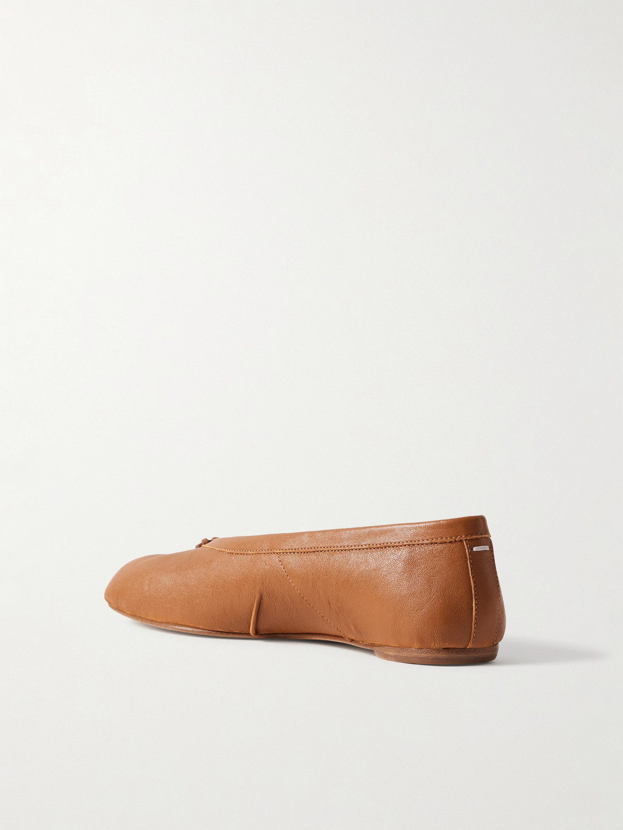 Maison Margiela Tabi Split-toe Leather Ballet Flats In Brown