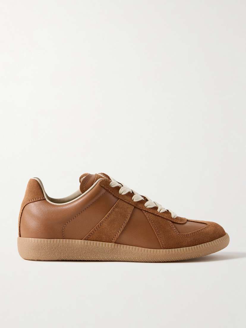 Maison Margiela Replica Suede And Leather Sneakers