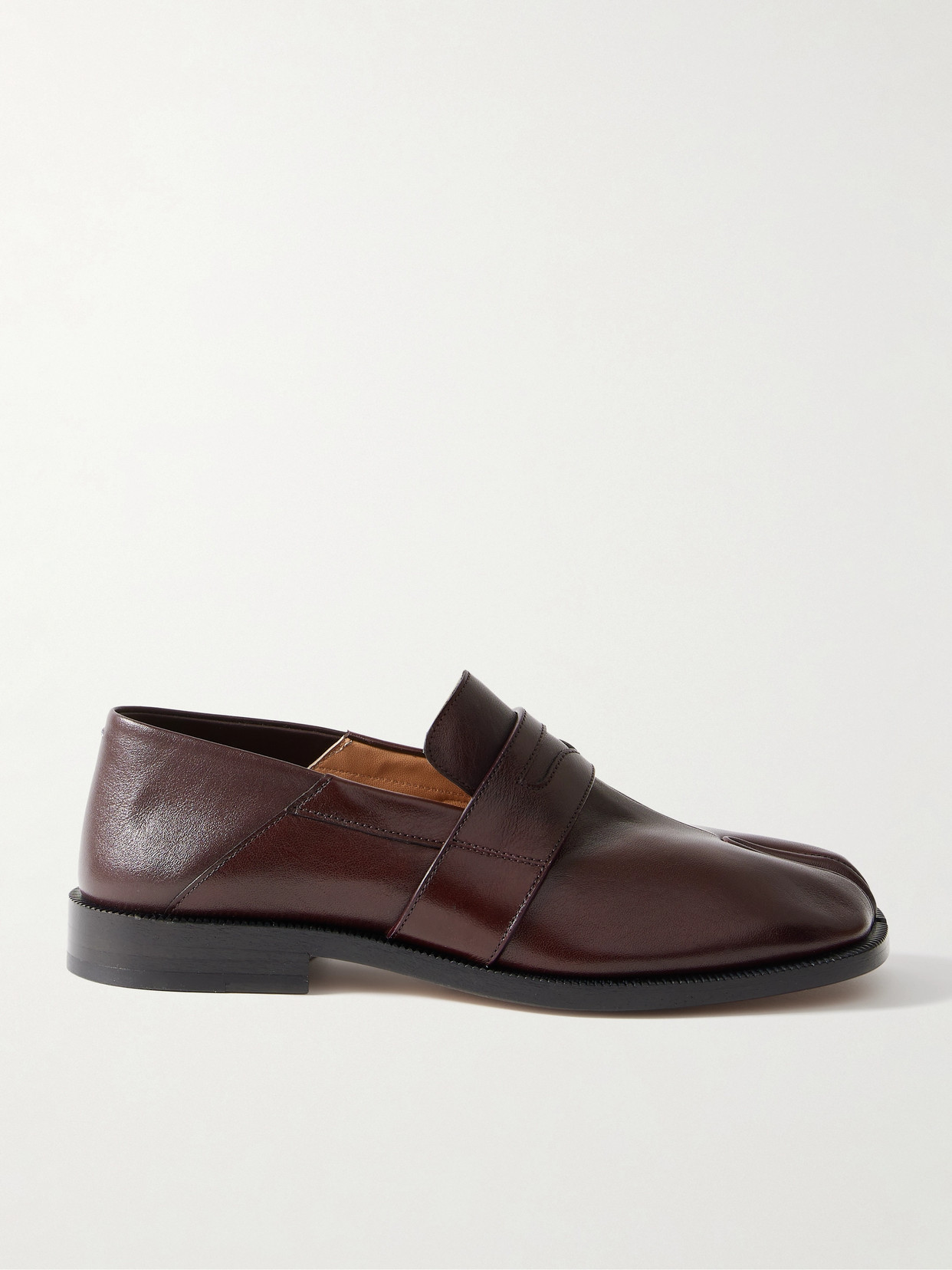 Maison Margiela - Tabi Split-toe Collapsible-heel Leather Loafers - Burgundy