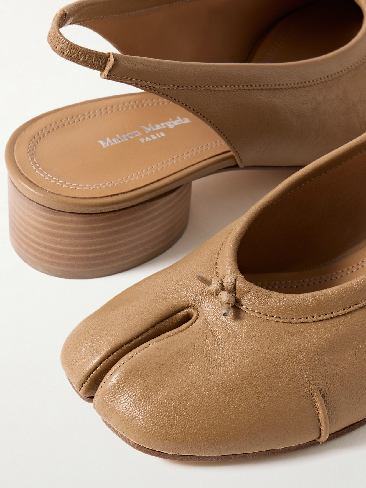 MAISON MARGIELA TABI SPLIT-TOE LEATHER SLINGBACK PUMPS