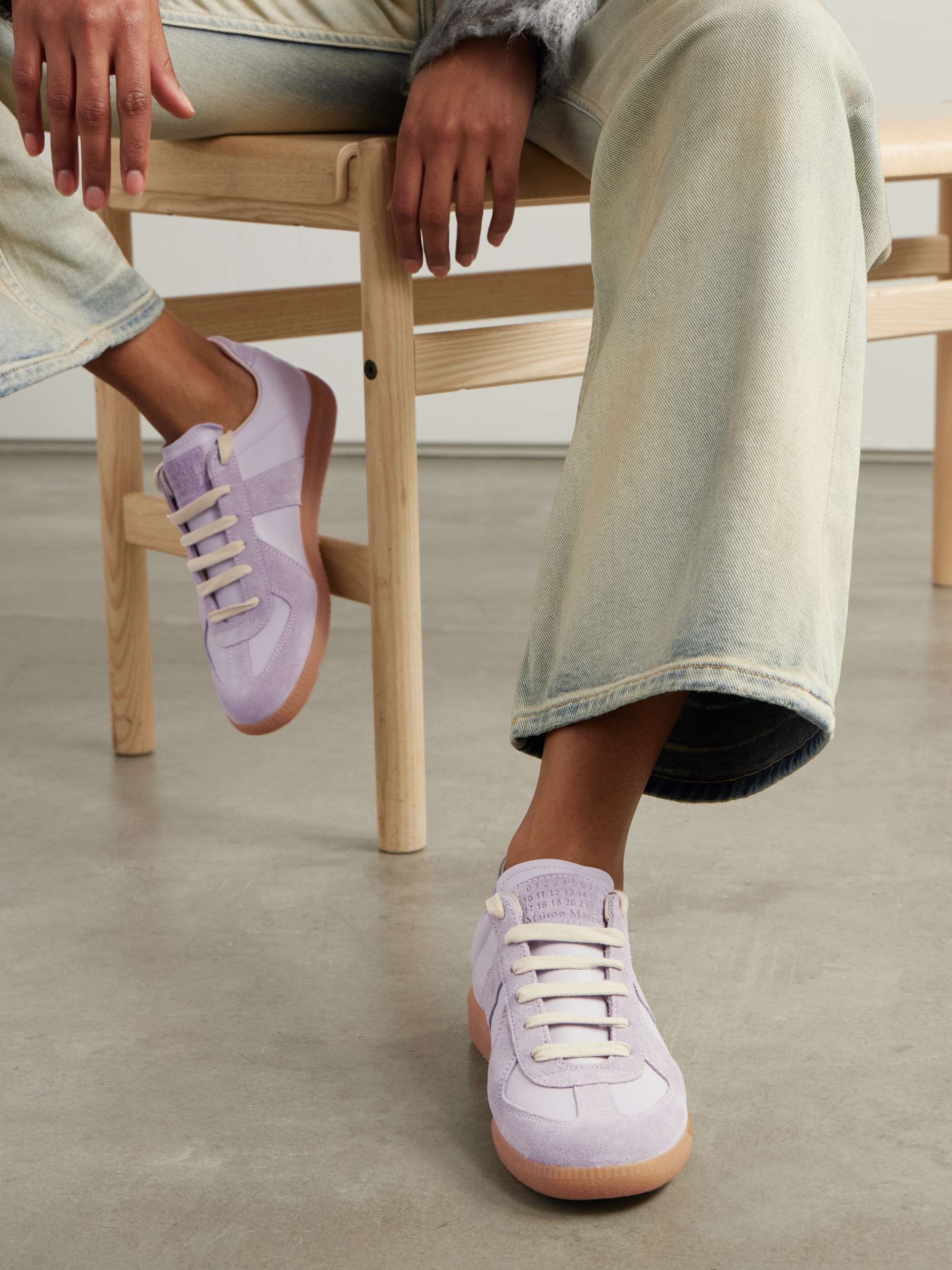 MAISON MARGIELA Replica leather and suede sneakers