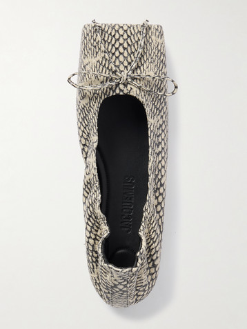 Jacquemus Snake-effect leather ballet flats