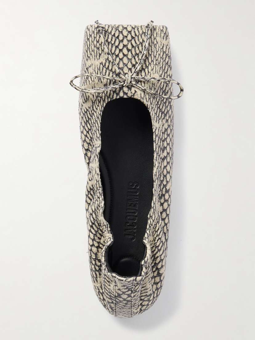 Jacquemus Snake-effect Leather Ballet Flats