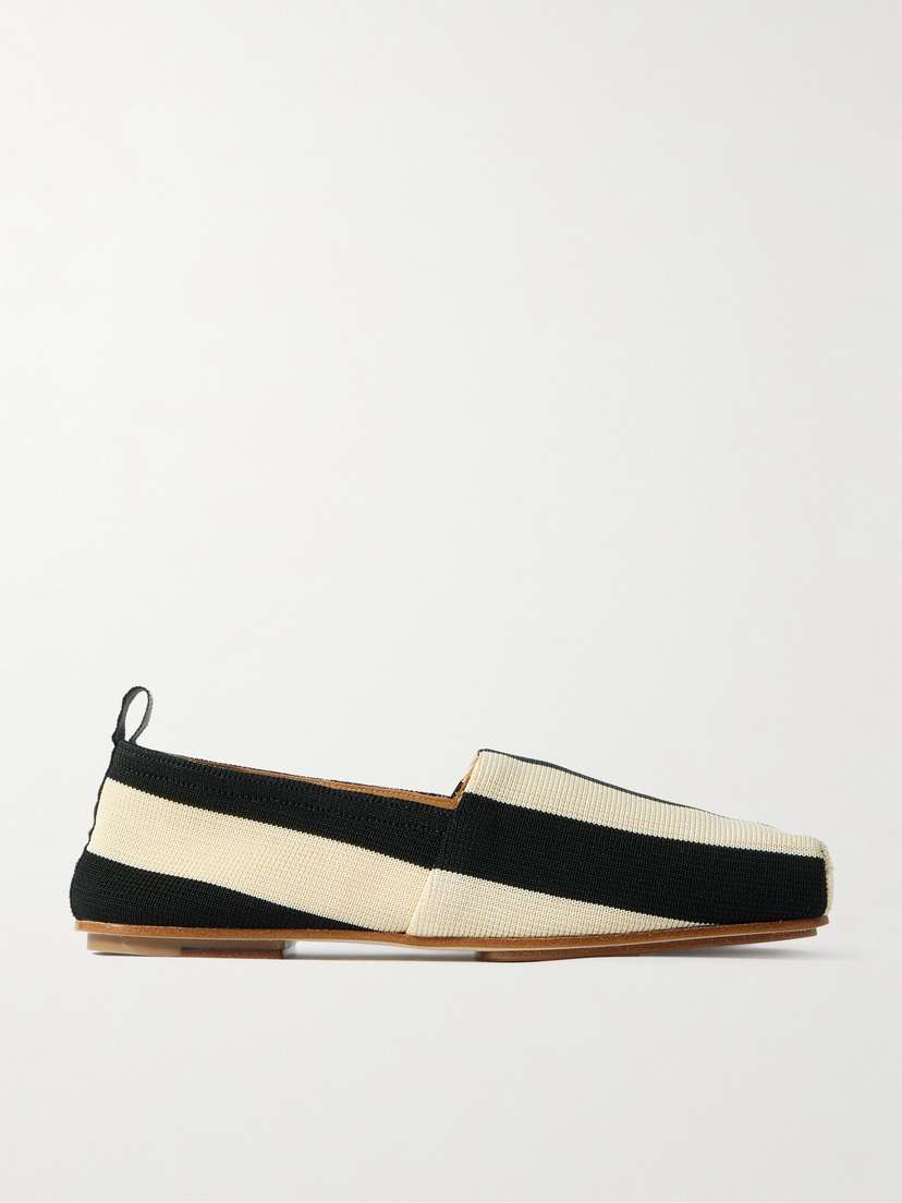 Jacquemus The Carré Striped Knitted Flats