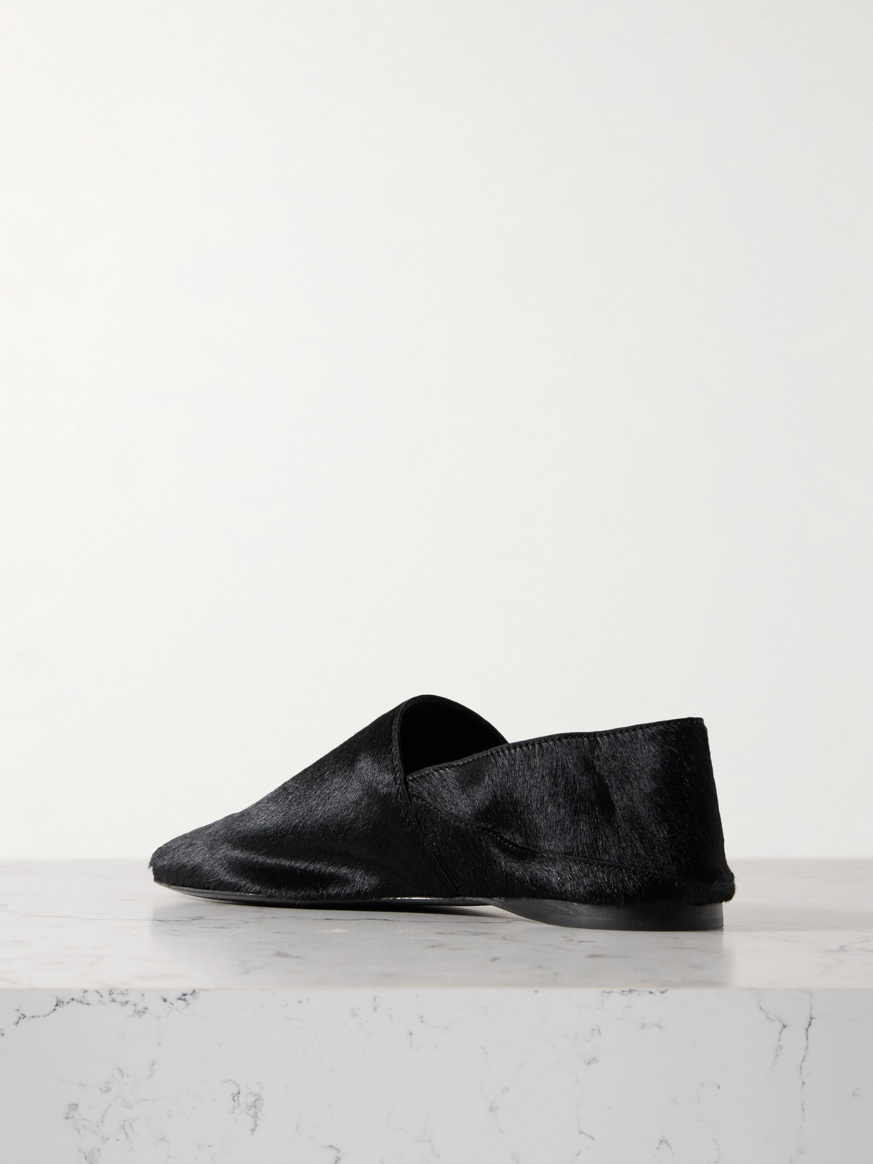Tove Pascale Calf Hair Slippers In Black